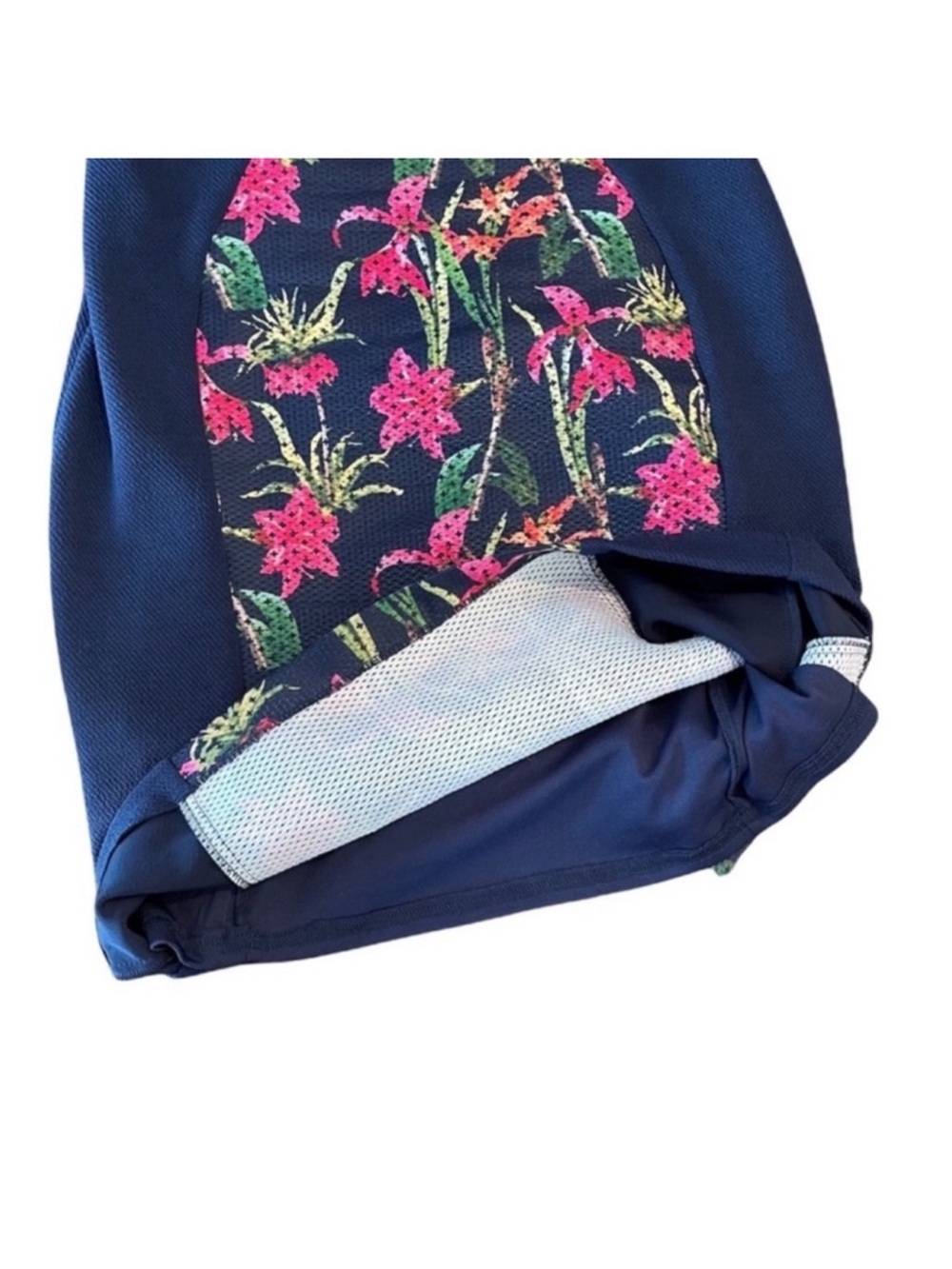 Pink Martini the tropical dress shortsleeved floral print navy dress size small - Picture 16 of 16